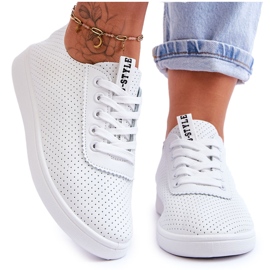 Sneaker bianchi in pizzo Openwork femminile -Up White bianco