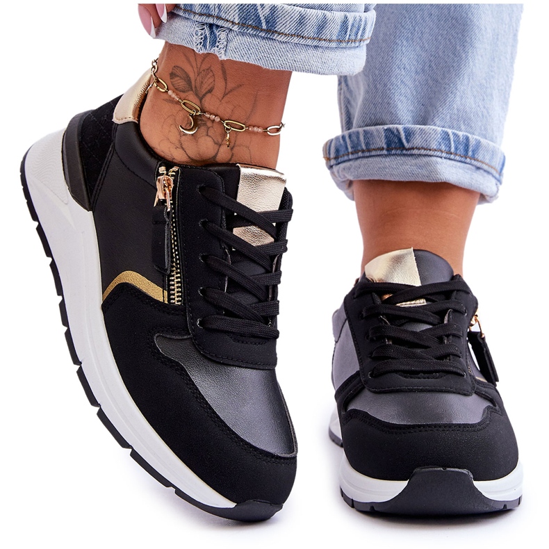PG1 Scarpe Sportive Da Donna Con Cerniera Larisa Nere nero