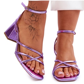 Sandali viola alla moda con tacco alto Felisa