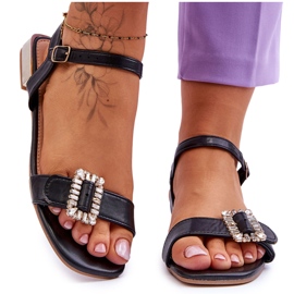 Sandali piatti con tacco oro nero Mindley