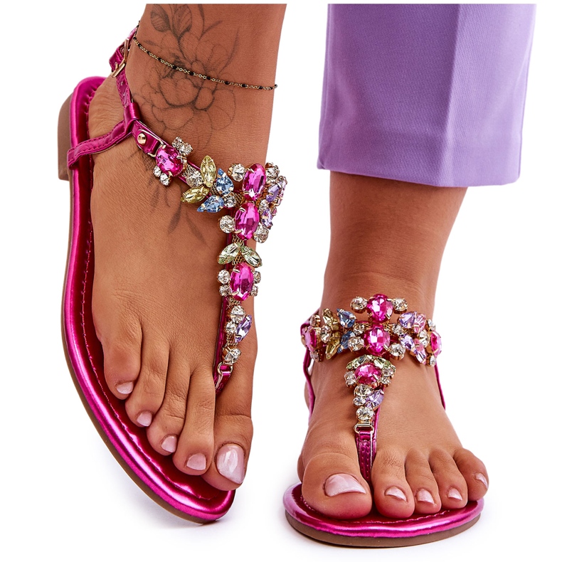 Infradito Donna Con Pietre Fucsia Lenisa rosa