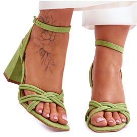 Sandali Classici in Pelle Scamosciata Verde Bernett