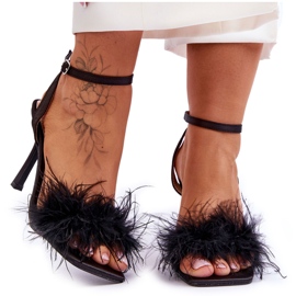 FB2 Sandali Donna Con Piume Nero Tiffany