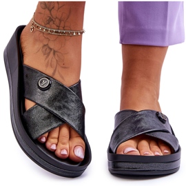 Vinceza Pantofole Platform Donna Con Decoro Nero Brooklyn