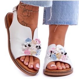 Vinceza Sandali Donna In Pelle Con Pietre Bianco Mersea nero
