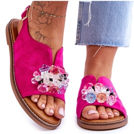 Vinceza Sandali da donna in pelle scamosciata color fucsia Mersea rosa