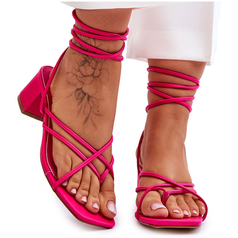 Sandali allacciati Rosa Tacchi alti Secret Love