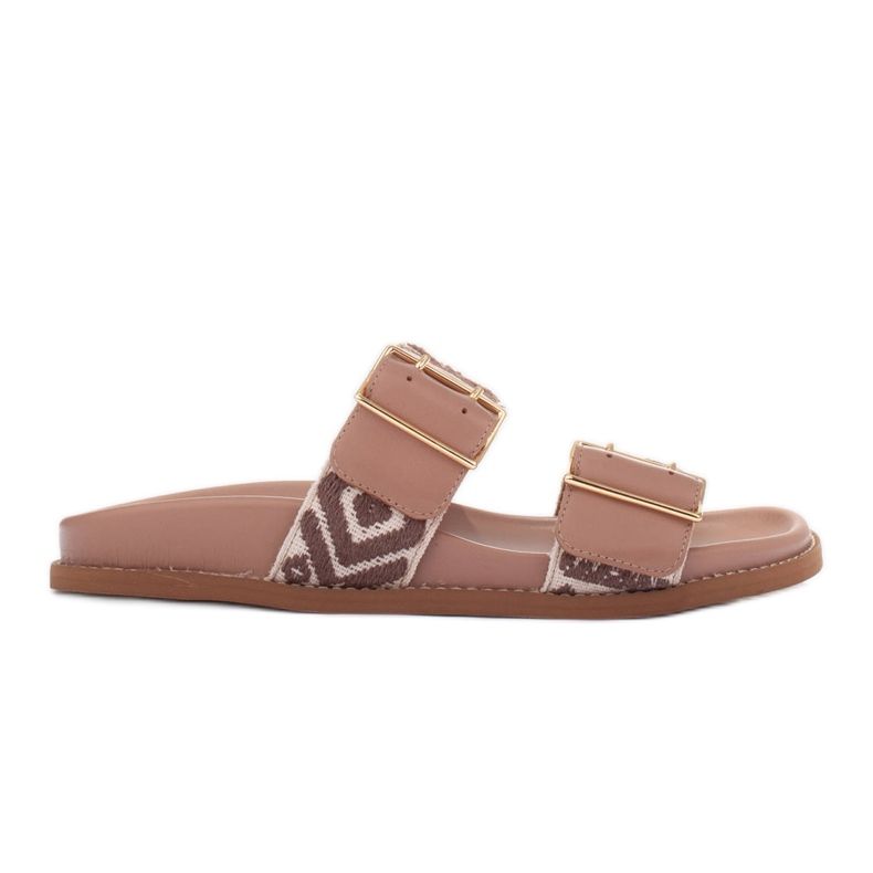 Marco Shoes Pantofole con fibbie beige