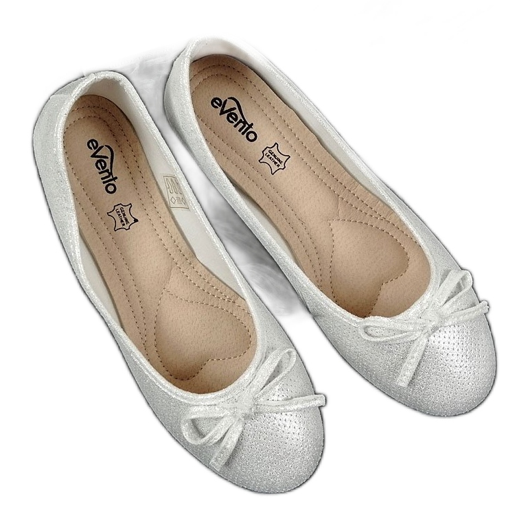 Ballerine donna con fiocco bianco argento eVento 1136 d'argento