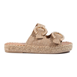 Cursori con fibbia Shelovet beige da donna