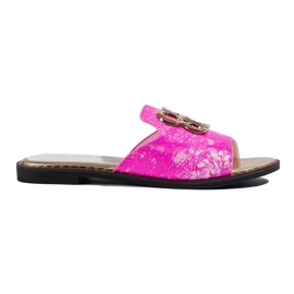 Infradito rosa da donna con decorazioni in oro di Shelovet