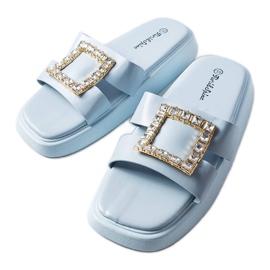 Ciabatte Fusbert in strass blu