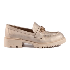 Brogue dorate con decorazioni Shelovet d'oro