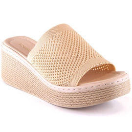 Pantofole con zeppa beige da donna T.Sokolski MU100