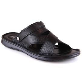 Sandali infradito da uomo in pelle nera T.Sokolski LM20-02 nero