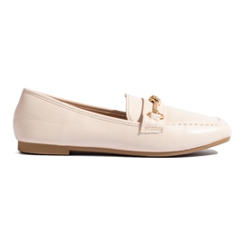 Mocassini beige da donna con elemento decorativo Shelovet