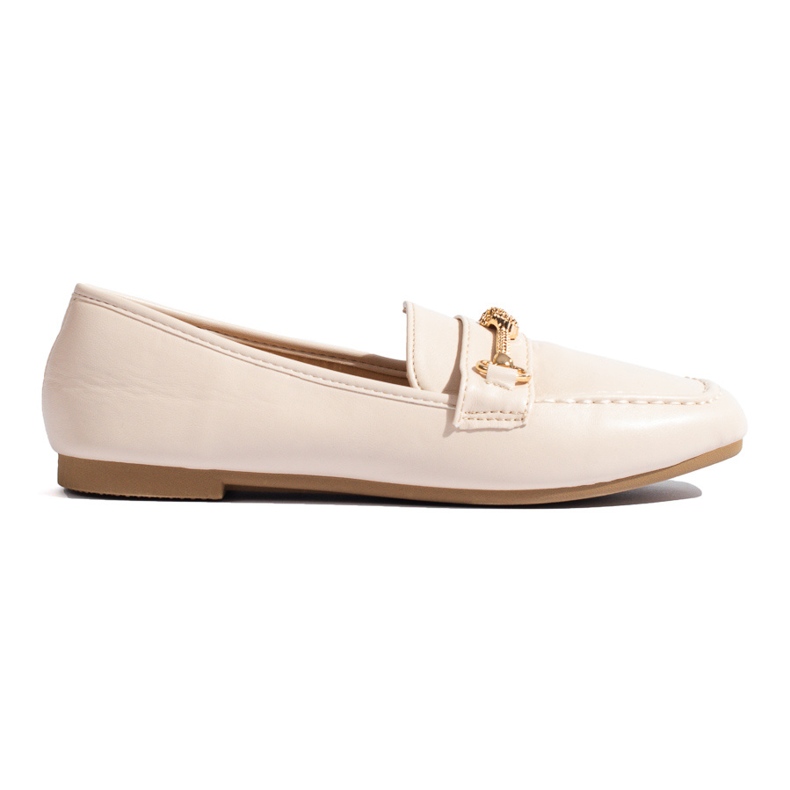 Mocassini beige da donna con elemento decorativo Shelovet