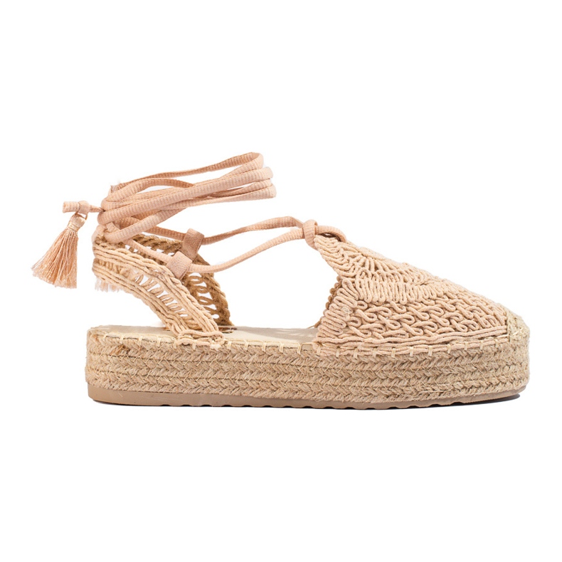 Espadrillas con plateau beige scuro di Shelovet boho