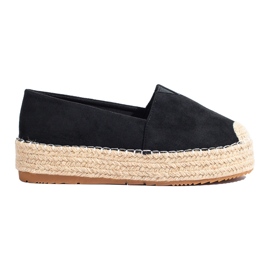 Espadrillas da donna in camoscio con plateau Shelovet nere nero