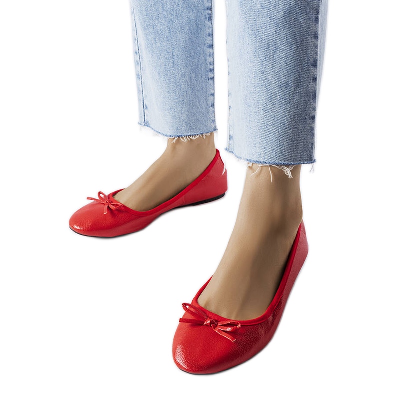 Ballerine rosse con fiocco di Vaillancour rosso