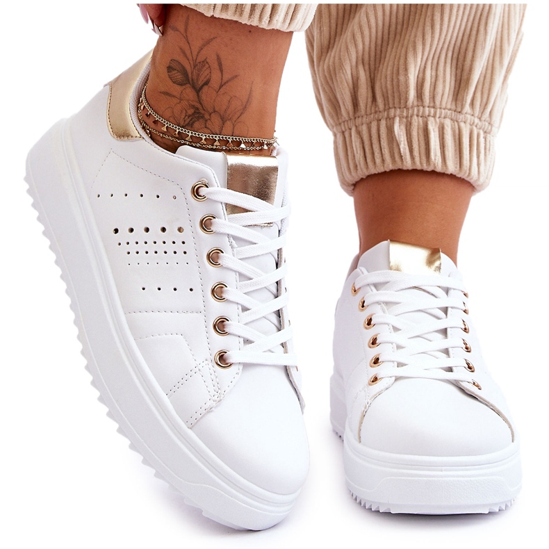 Scarpe Sportive da Donna Bianche e Oro Be First! bianca