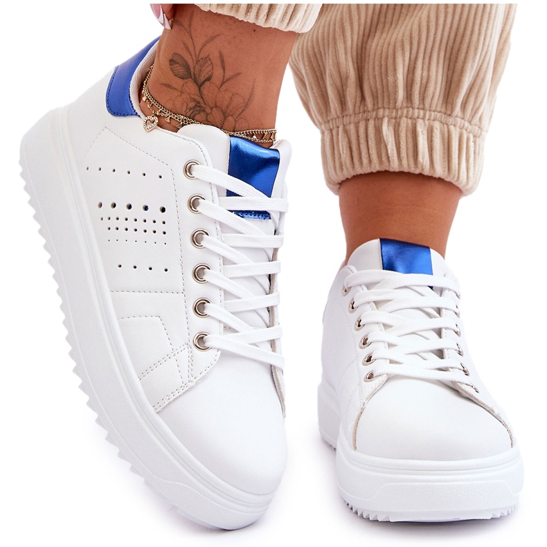 Scarpe sportive da donna bianche e blu Be First! bianca