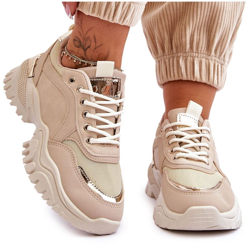 Scarpe da ginnastica classiche con plateau Beige Ne ho bisogno