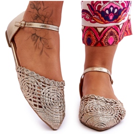 FM1 Eleganti Sandali Donna Piatti Oro Sheia d'oro