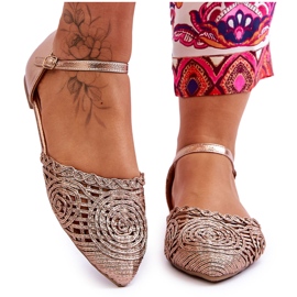 FM1 Eleganti Sandali Donna Piatti Rose Gold Sheia d'oro