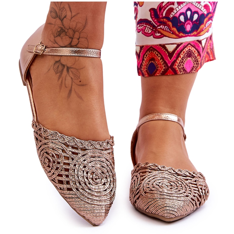 FM1 Eleganti Sandali Donna Piatti Rose Gold Sheia d'oro