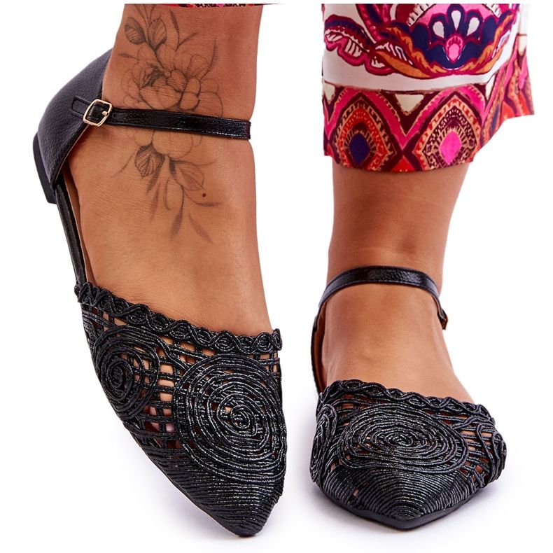 FM1 Eleganti Sandali Donna Flat Black Sheia nero