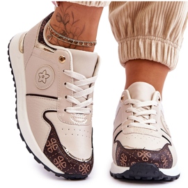 FG1 Scarpe sportive in pelle Rachel beige-marrone alla moda