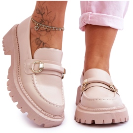 FG1 Mocassini da donna su una massiccia piattaforma Calypso beige
