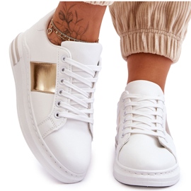 Classiche scarpe sportive Follow Me bianche e oro bianco