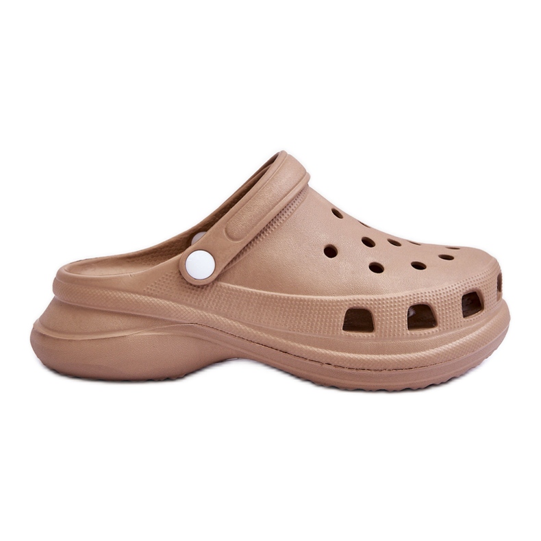 PG2 Sandali Crocs In Schiuma Su Una Suola Grossa Beige Katniss
