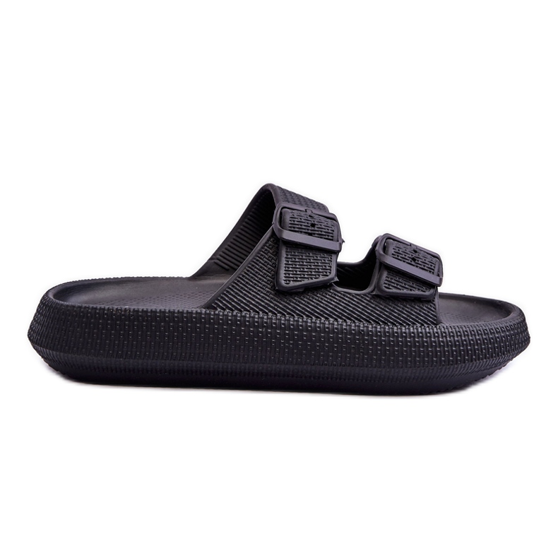 Pantofole in schiuma da donna con strisce nere Sharmen nero