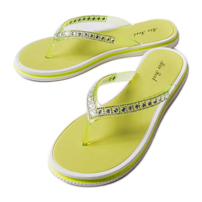 Infradito con strass verde fluo di Patrier