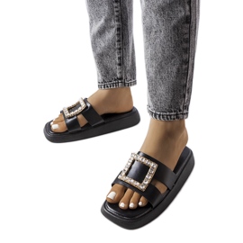 Infradito nere con strass Fusbert nero