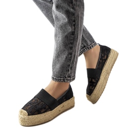 Espadrillas in rete nera di Bateliers nero