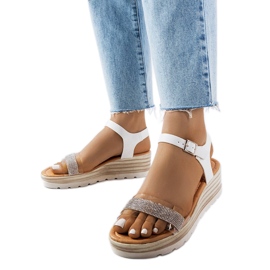 Sandali con zeppa Bussière bianchi bianco