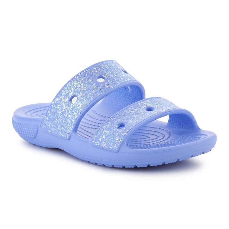 Pantofole Crocs Classic Glitter Sandal Jr. 207788-5Q6 blu