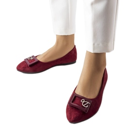 Ballerine bordeaux decorate con strass Fleming rosso