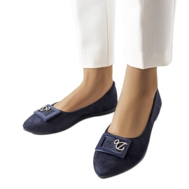 Ballerine blu navy con strass di Fleming
