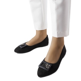 BM Ballerine nere decorate con strass di Fleming nero