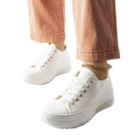 Sneakers Hawthorne bianche con plateau bianco