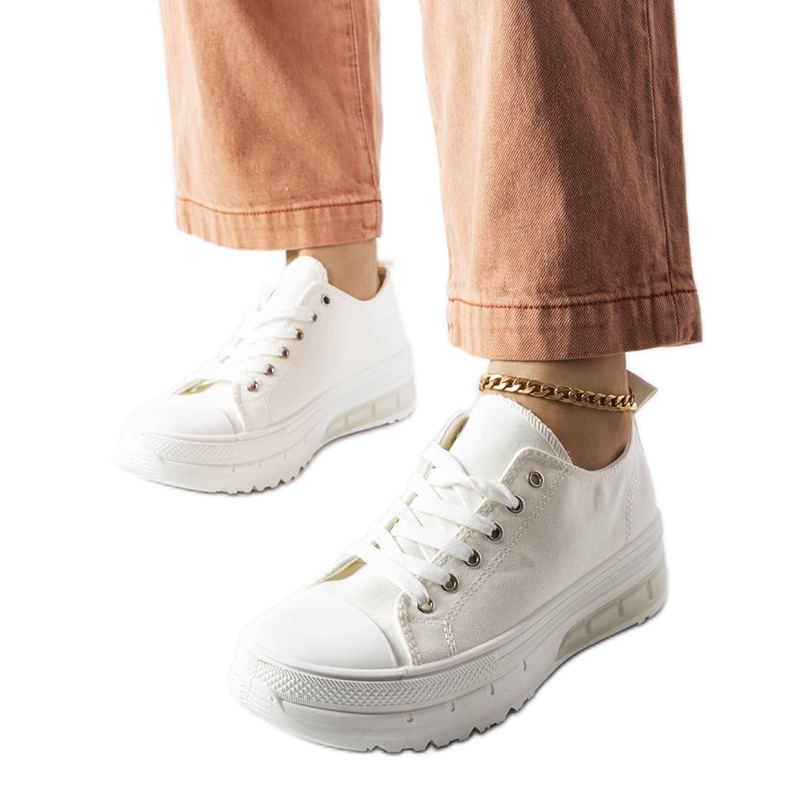 Sneakers Hawthorne bianche con plateau bianca