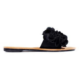 Pantofole nere da donna con fiori Shelovet nero