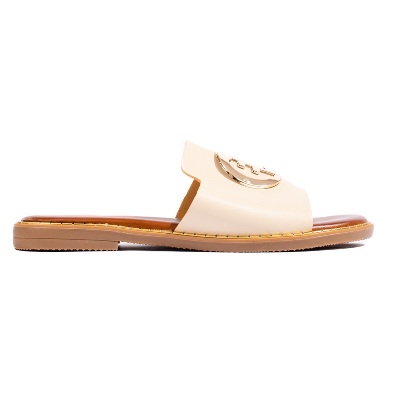 Eleganti pantofole da donna beige Shelovet