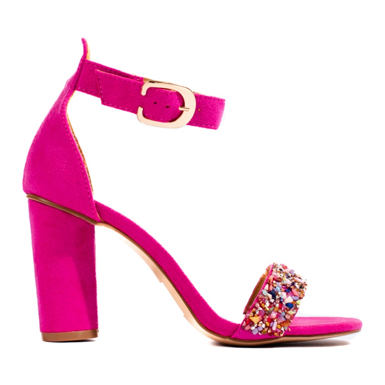 Sandali fucsia da donna con pietre Vinceza decorative rosa