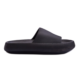 Fashion Pantofole in schiuma alla moda su una piattaforma Chunky Black Linnea nero